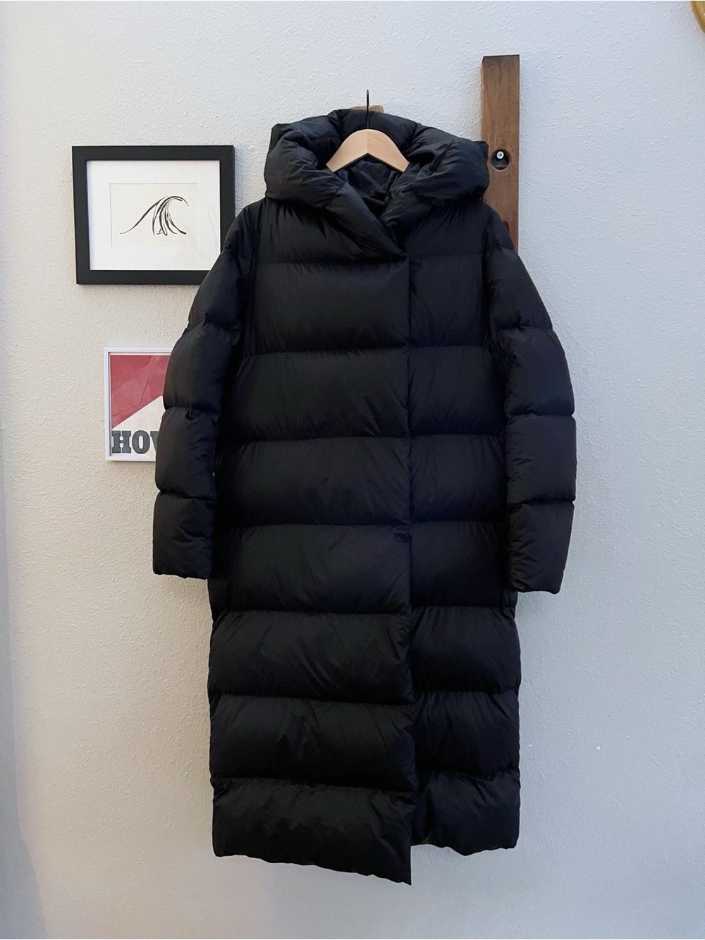 $298 Lululemon Cloudscape Wrap Goose Down Long Jacket in Black Size 8